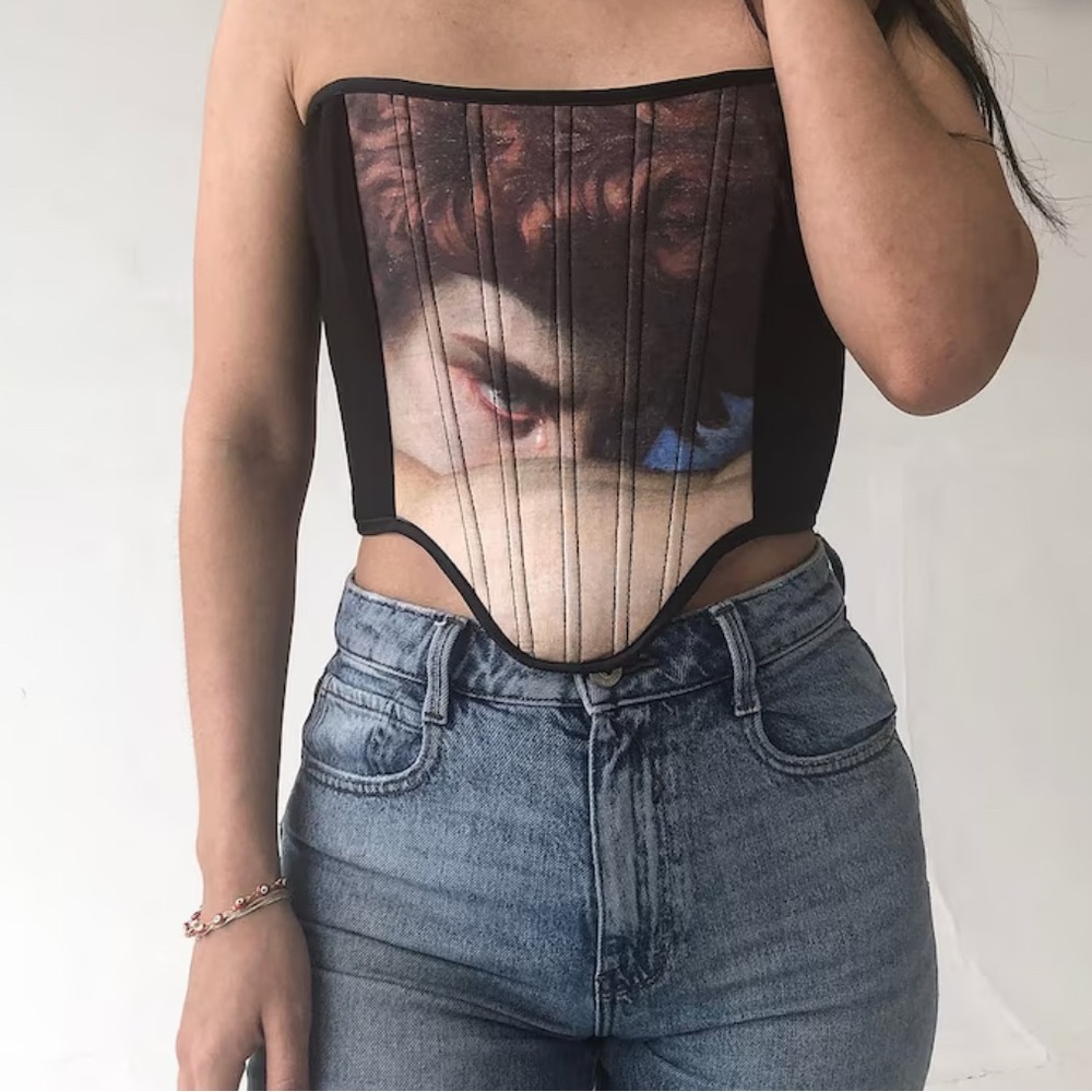 Galeria Black Corset Top